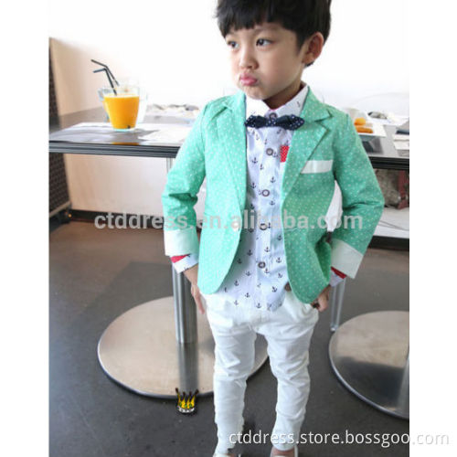 2014 New design Korean Style children coat+white pant 2 pcs children suits tuxedo